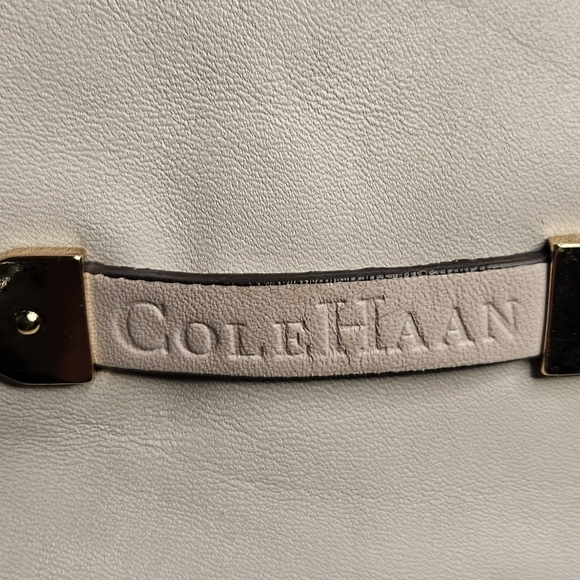 COLE HAAN Gray Leather Tote - Picture 6 of 13
